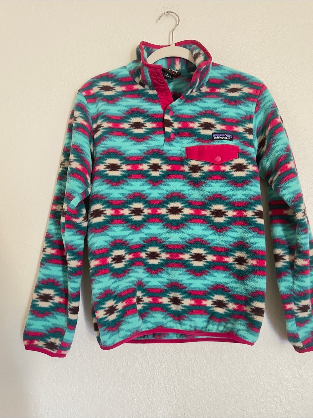 Patagonia Synchilla Snap-T Wild Desert Aztec Print Fleece Pullover - Picture 4 of 12